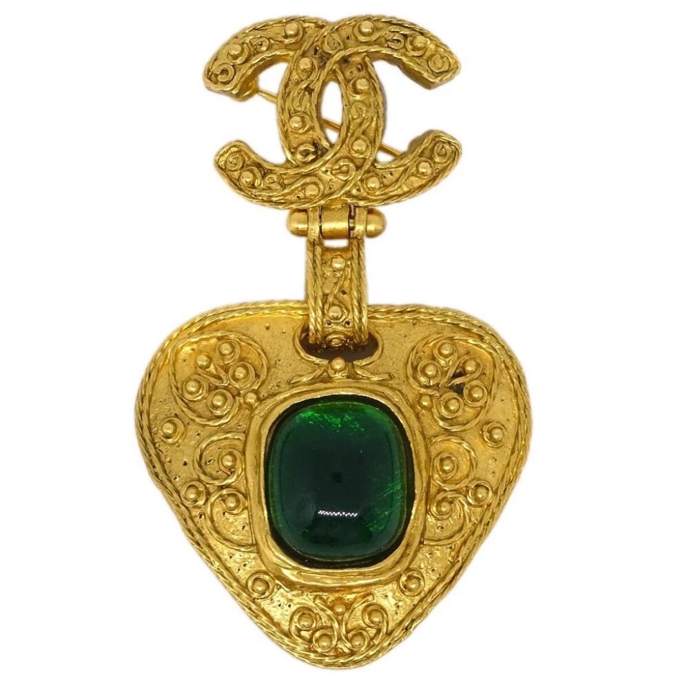 Chanel Brooch Pin Gold Gripoix 94A 175996